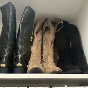 Bundle of jimmy choo leather boots and sam Edelman over the knee boots